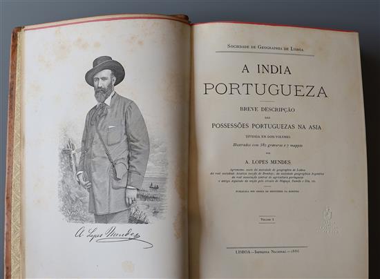 Mendes, M. Lopes - A India portugueza. Breve Descripcao das possessoes portugezas na Asia, 2 vols, qto, calf,